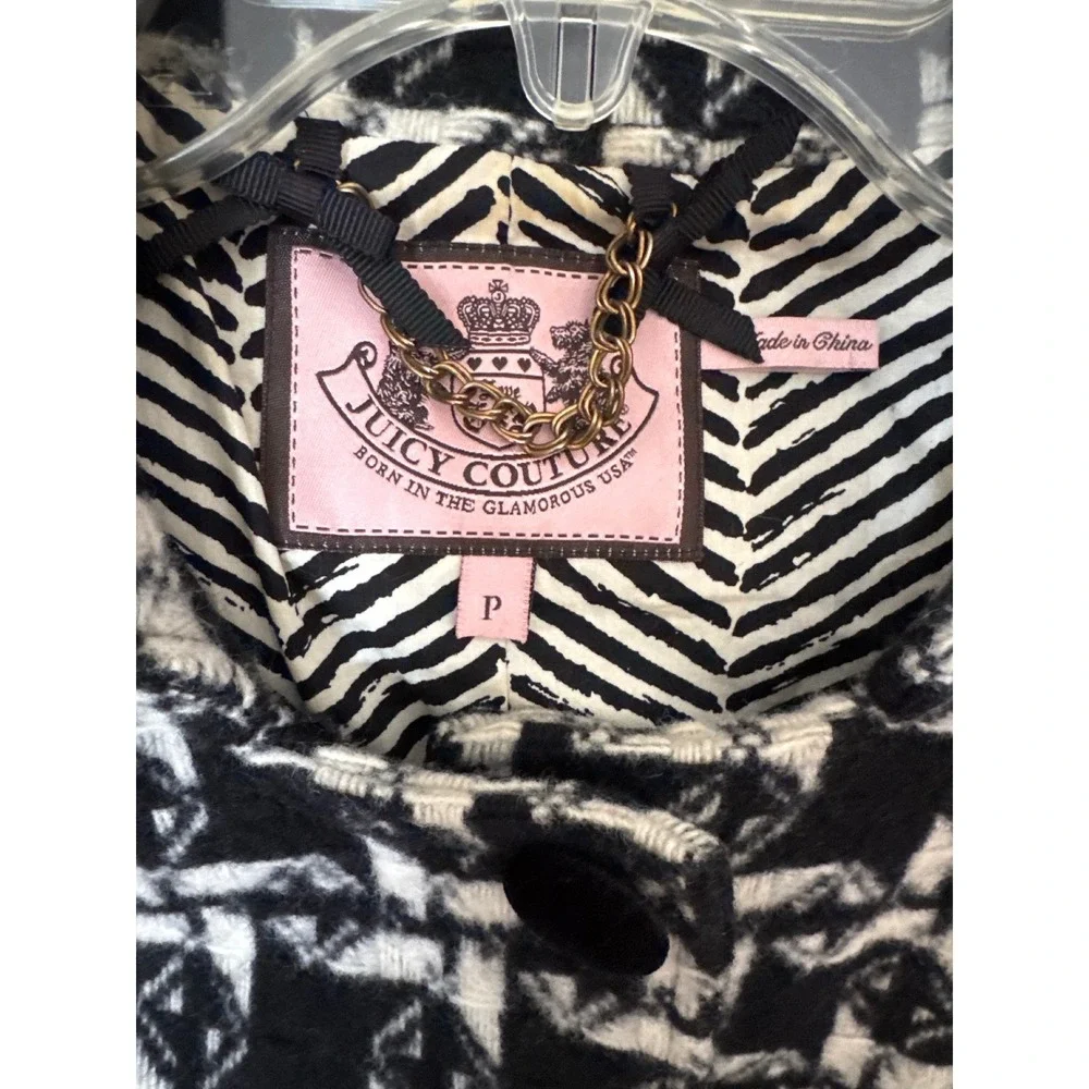 JUICY COUTURE Black‎ Angel Twisted Belt Houndstooth Cape Cardigan Shrug Jacket P